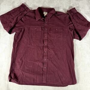 LL Bean Shirt Men's 2XLT Tall Maroon Traditional Fit Chamois Flannel Button Down